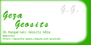 geza geosits business card