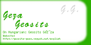geza geosits business card